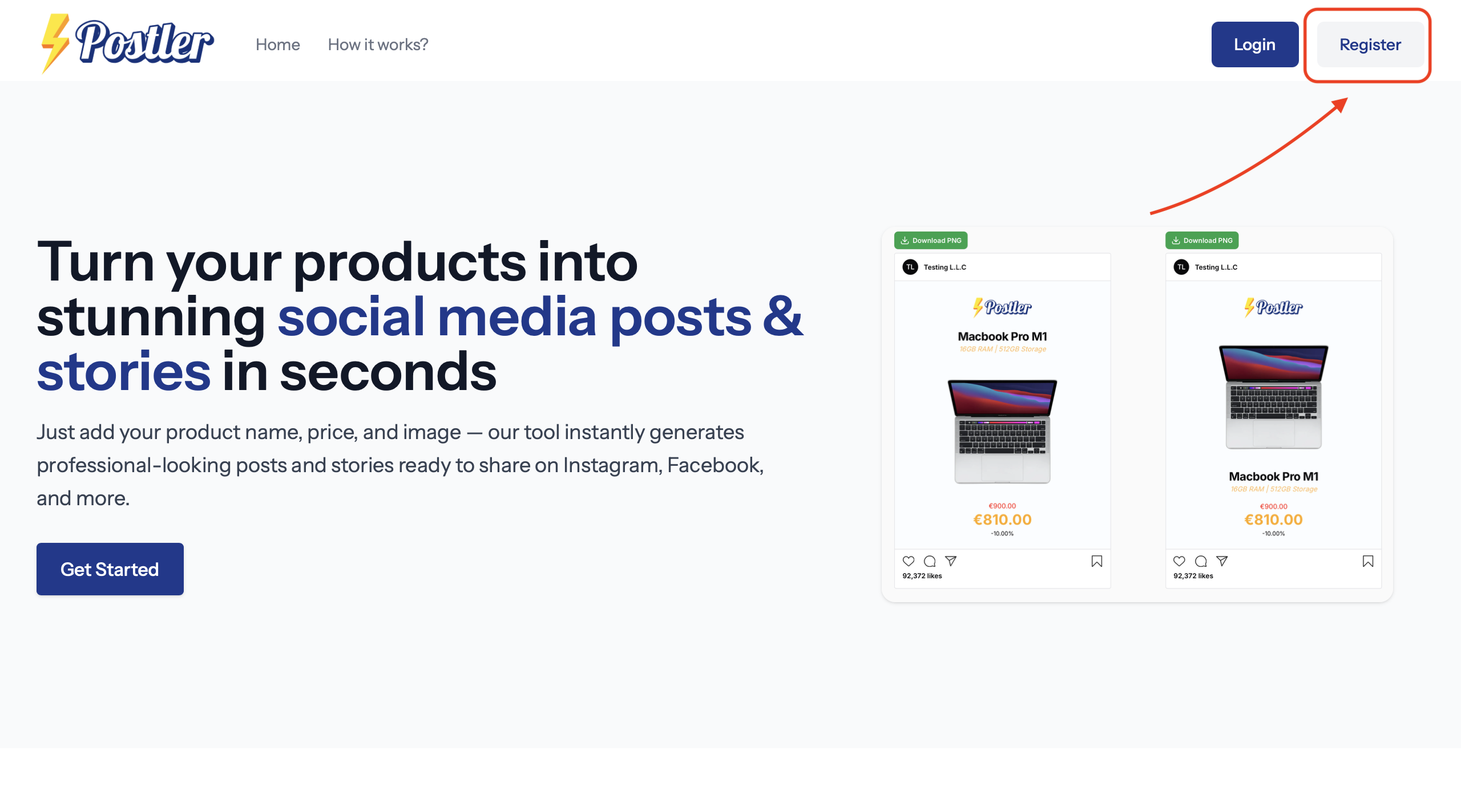 Postler.pro landing page Postler.pro landing page